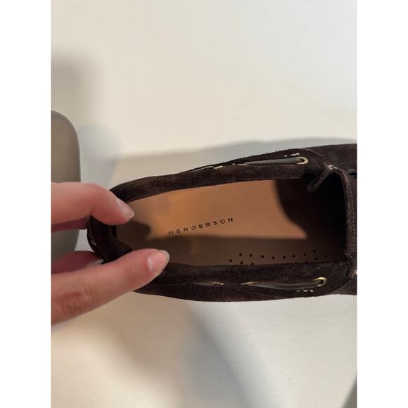 Henderson Baracco Italian Suede Driving Loafers Slip On Shoes Brown Size 42 main image 5
